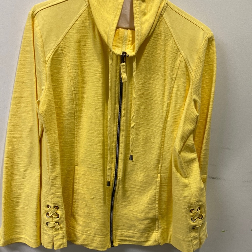 Coral Bay light Terry jacket in happy yellow